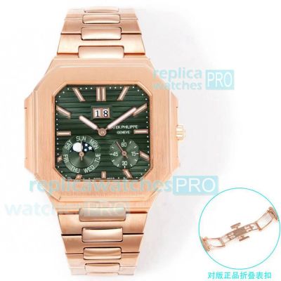 3K Factory Patek Philippe Cubitus 5822P Rose Gold Green Dial Swiss Replica Watch 45mm 